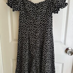 Charming Black and White Polka Dot Kids Dress